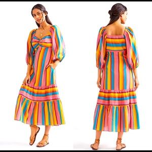 Anthropologie Farm Rio Rainbow Stripe Dress